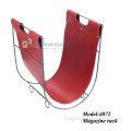 PU Leather and Metal Frame Magazine Rack (4072)